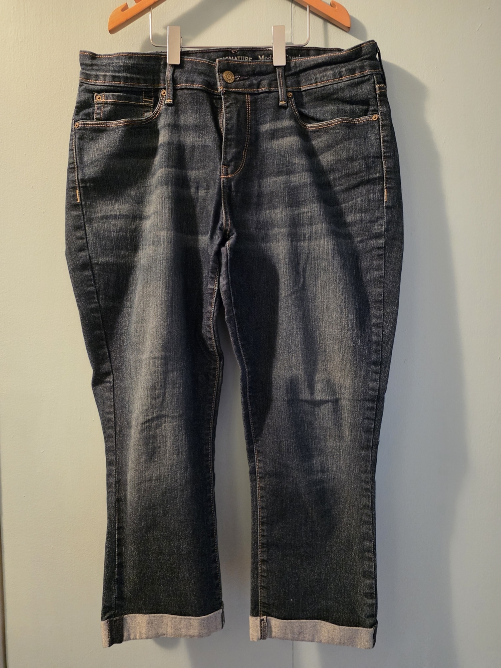Signature by Levi Strauss Dark Blue Straight Leg Jeans